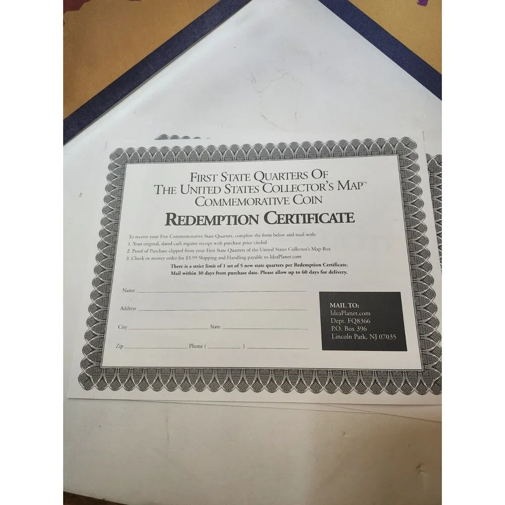 First State Quarters Collector’s Map - All 50 States